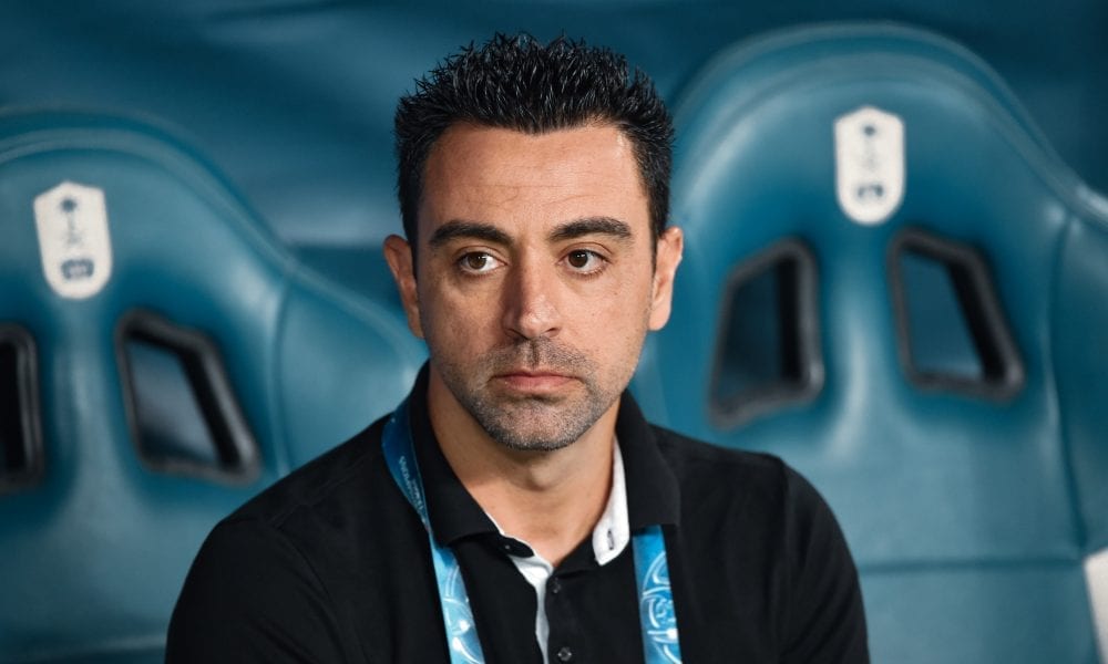 Barcelona coach Xavi Hernandes looking really disappointed